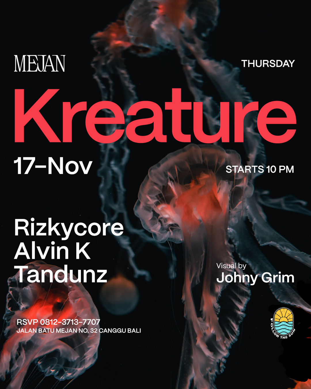 MEJAN PRESENTS KREATURE – THURSDAY NOVEMBER 17TH thumbnail image