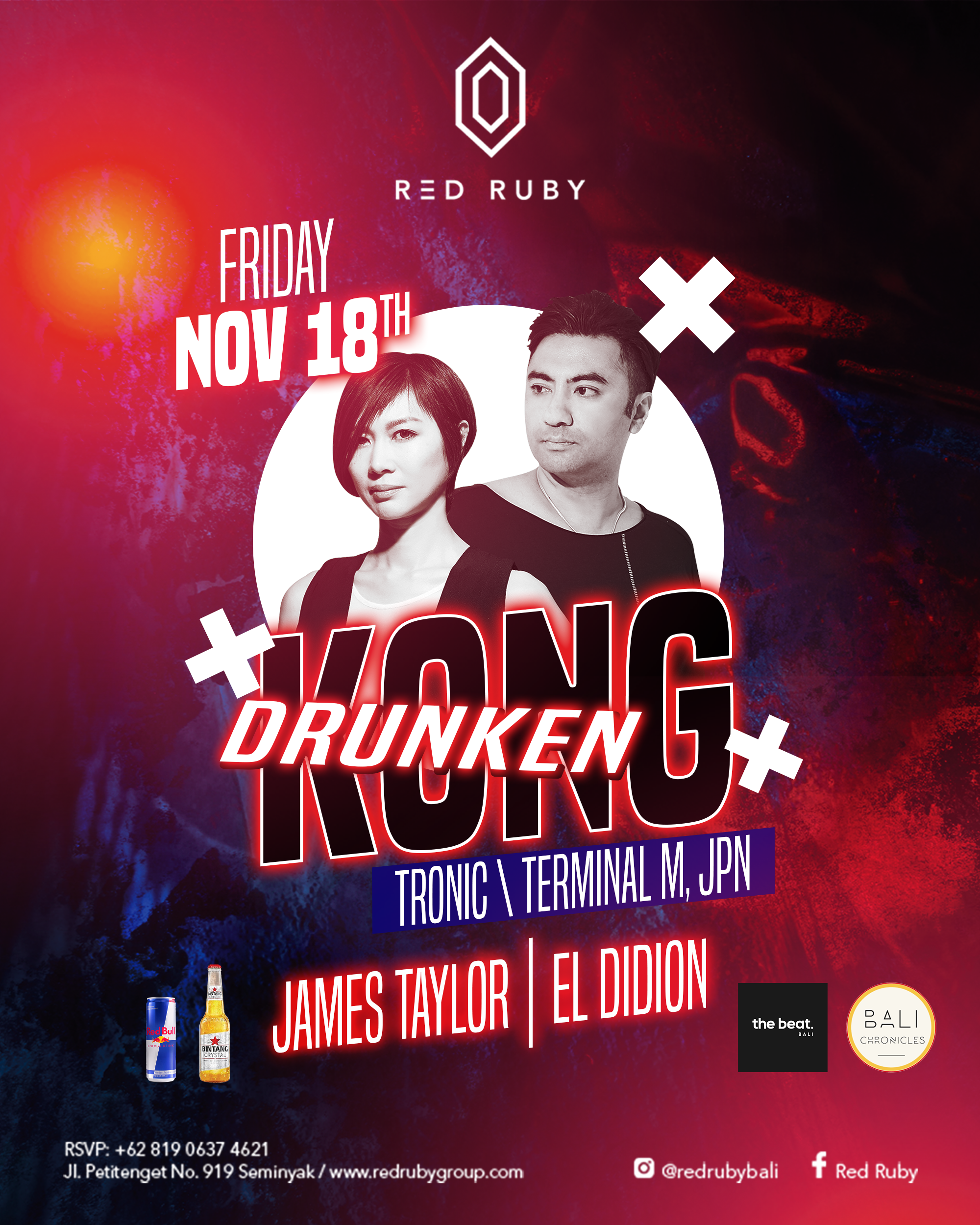 RED RUBY PRESENTS DRUNKEN KONG – FRIDAY NOVEMBER 18TH thumbnail image