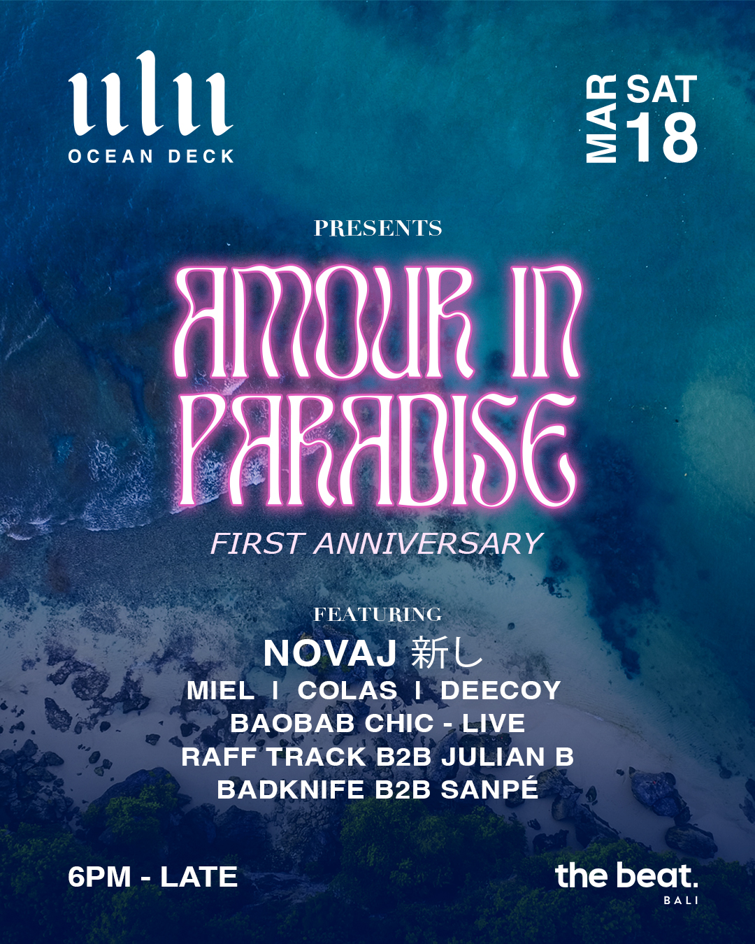 ULU CLIFFHOUSE PRESENT AMOUR IN PARADISE’S FIRST ANNIVERSARY- SATURDAY MARCH 18TH thumbnail image