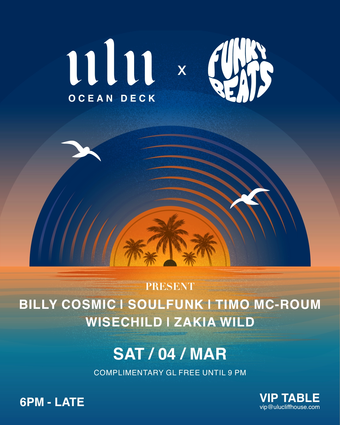 ULU CLIFFHOUSE PRESENTS FUNKY BEATS – SATURDAY MARCH 4TH thumbnail image