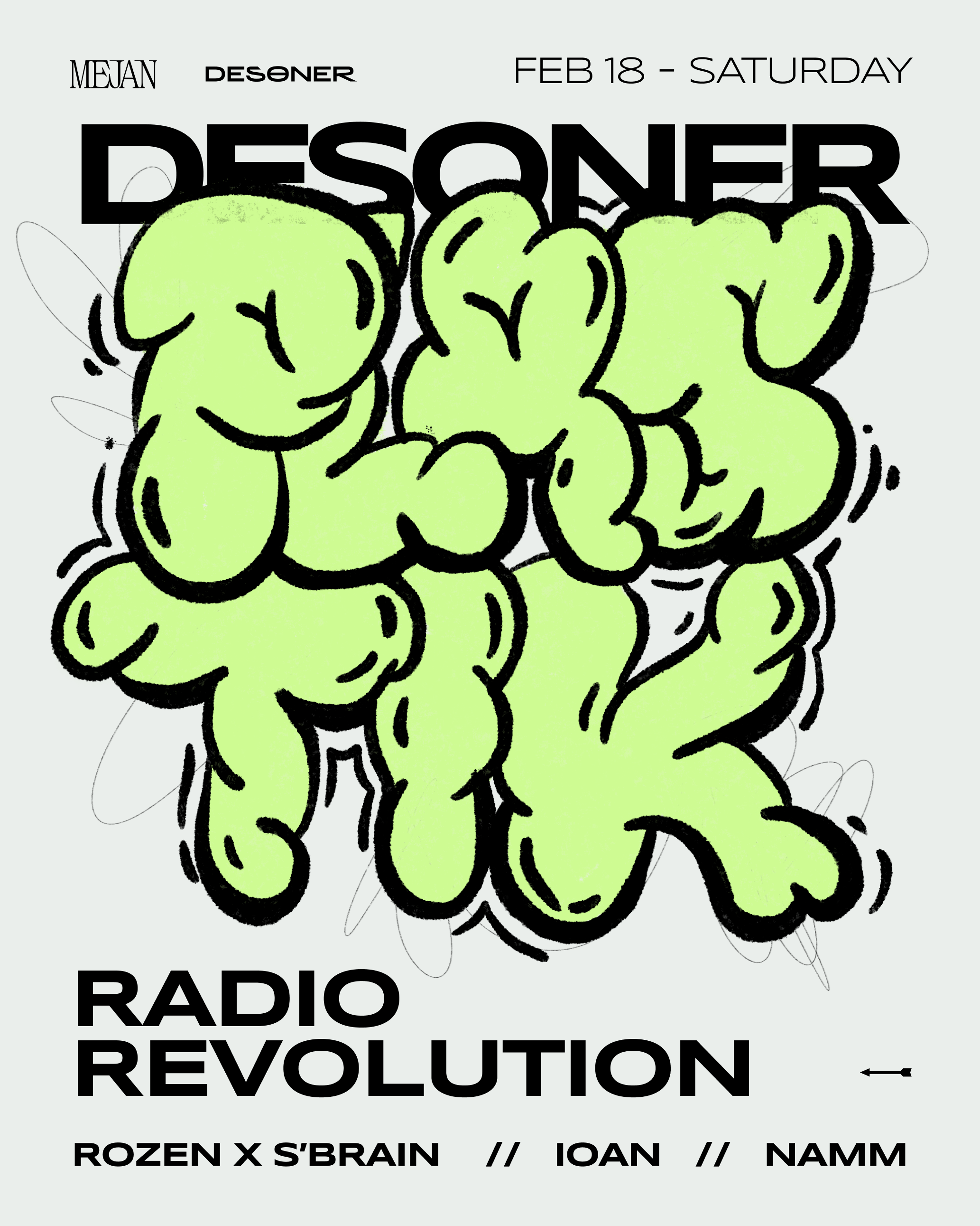 DESONER PRESENTS RADIO REVOLUTION AT MEJAN – SATURDAY FEBRUARY 18TH thumbnail image