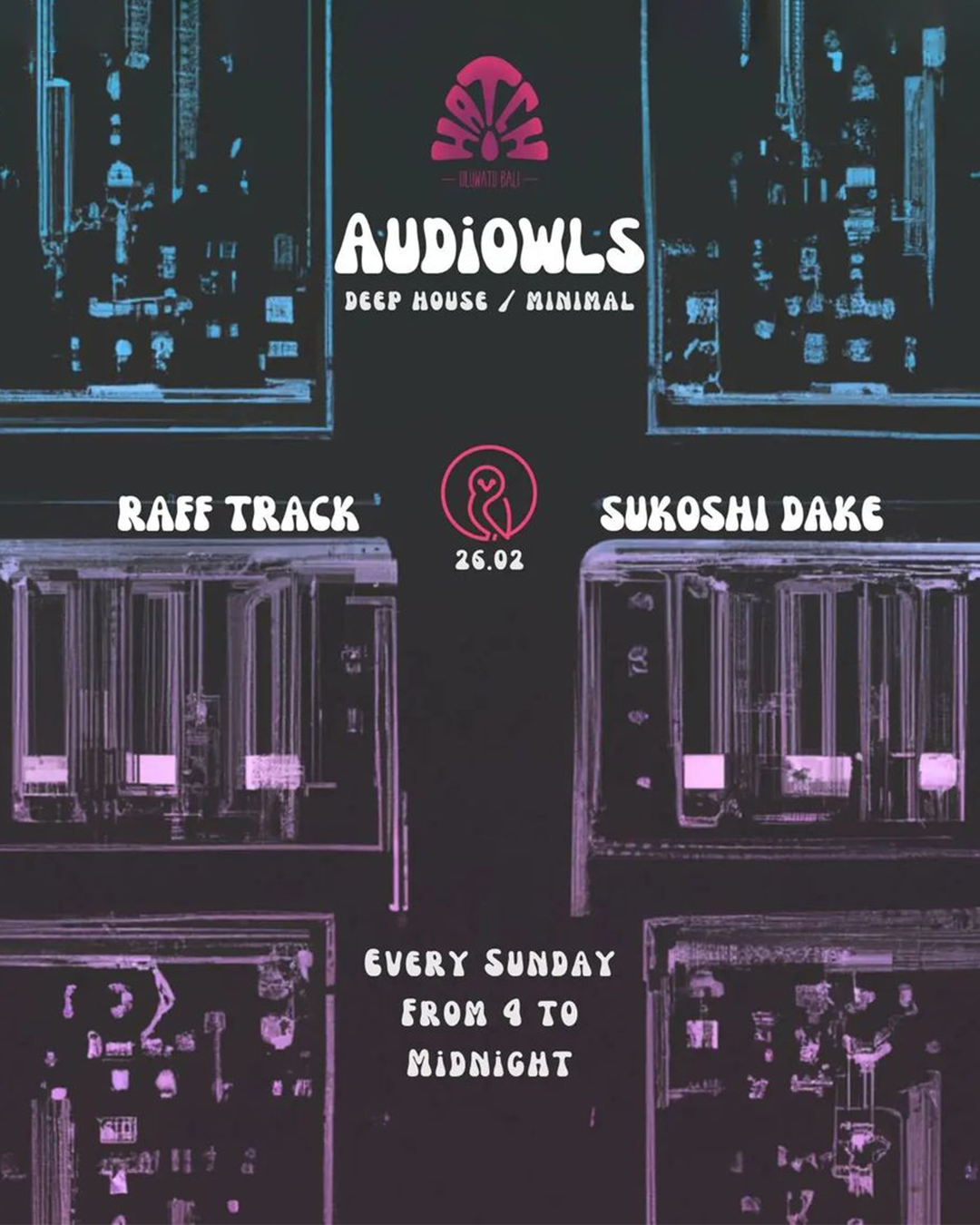 HATCH PRESENTS AUDIOWLS – SUNDAY FEBRUARY 26TH thumbnail image