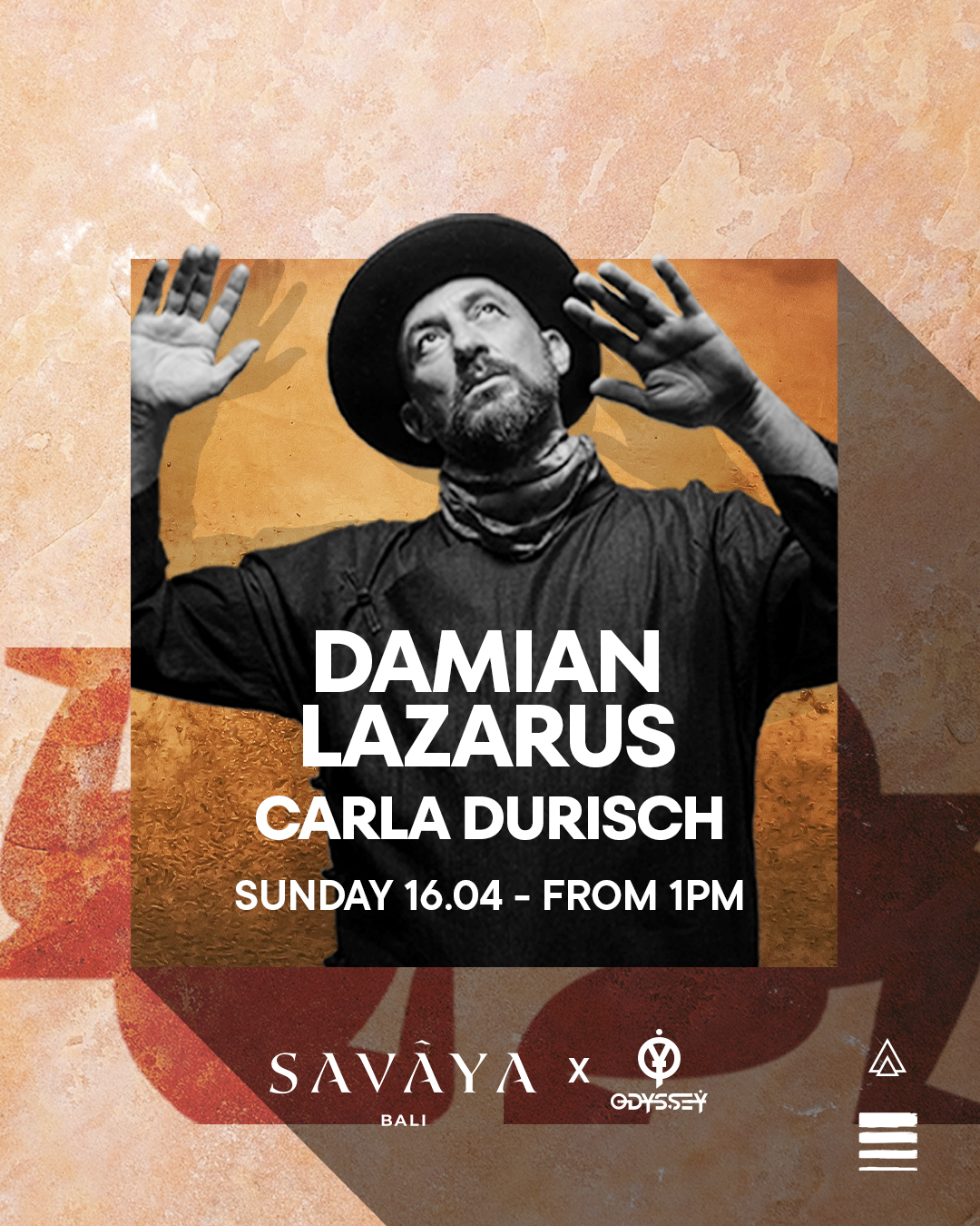 SAVAYA PRESENTS DAMIAN LAZARUS – SUNDAY MARCH 16TH thumbnail image