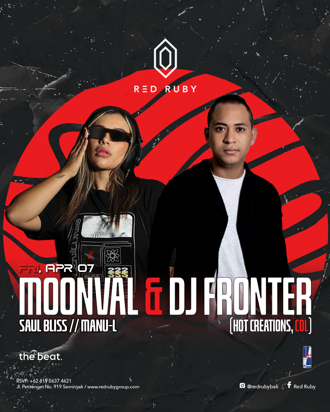 RED RUBY PRESENTS MOONVAL & DJ FRONTER – FRIDAY APRIL 7TH thumbnail image