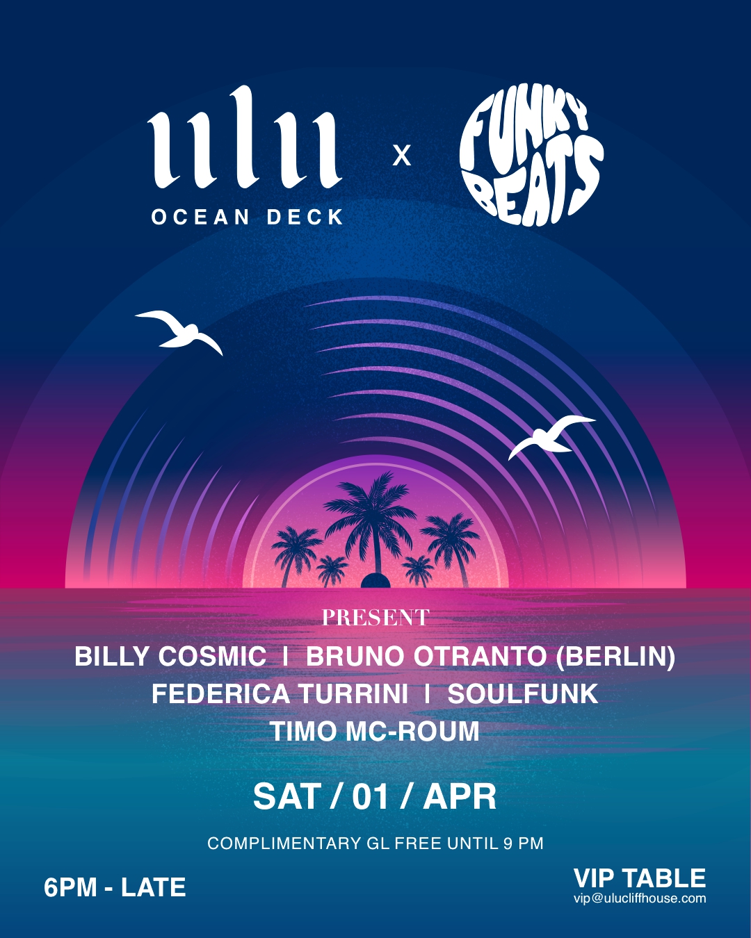 ULU CLIFFHOUSE PRESENTS FUNKY BEATS – SATURDAY APRIL 1ST thumbnail image