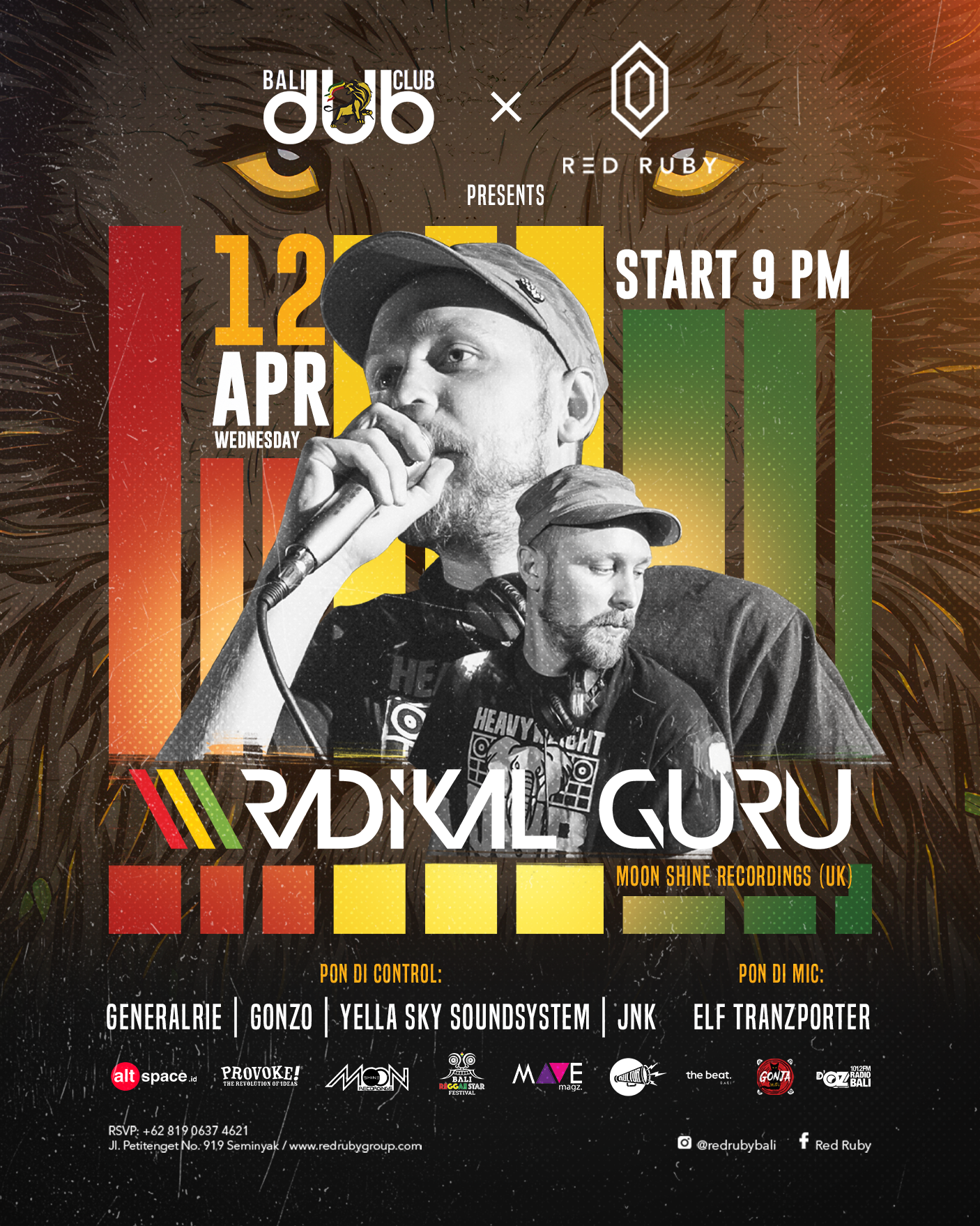 BALI DUB CLUB X RED RUBY PRESENTS RADIKAL GURU – WEDNESDAY APRIL 12TH thumbnail image