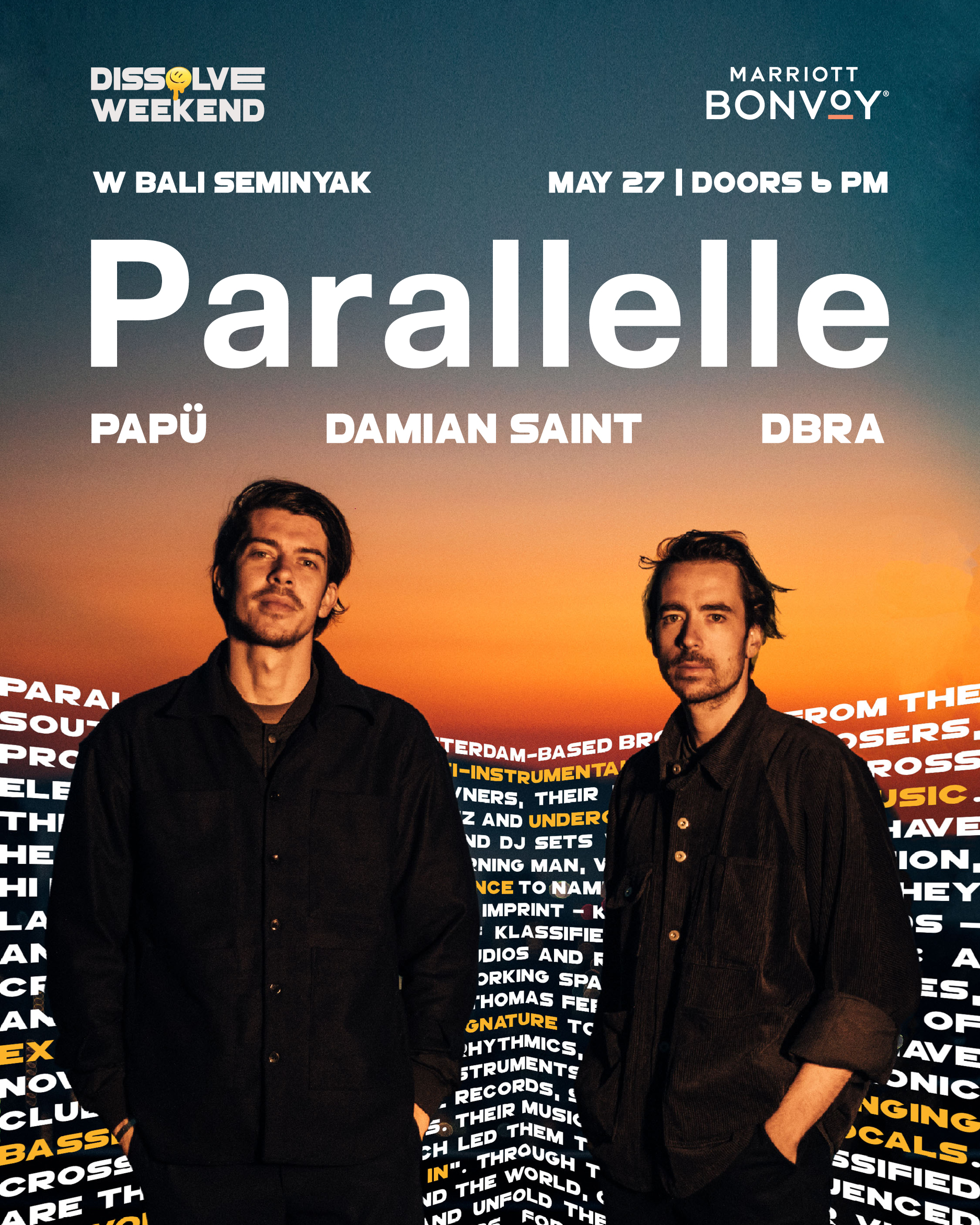 DISSOLVE WEEKEND AT W BALI FT PARALLELLE – SATURDAY MAY 27TH thumbnail image