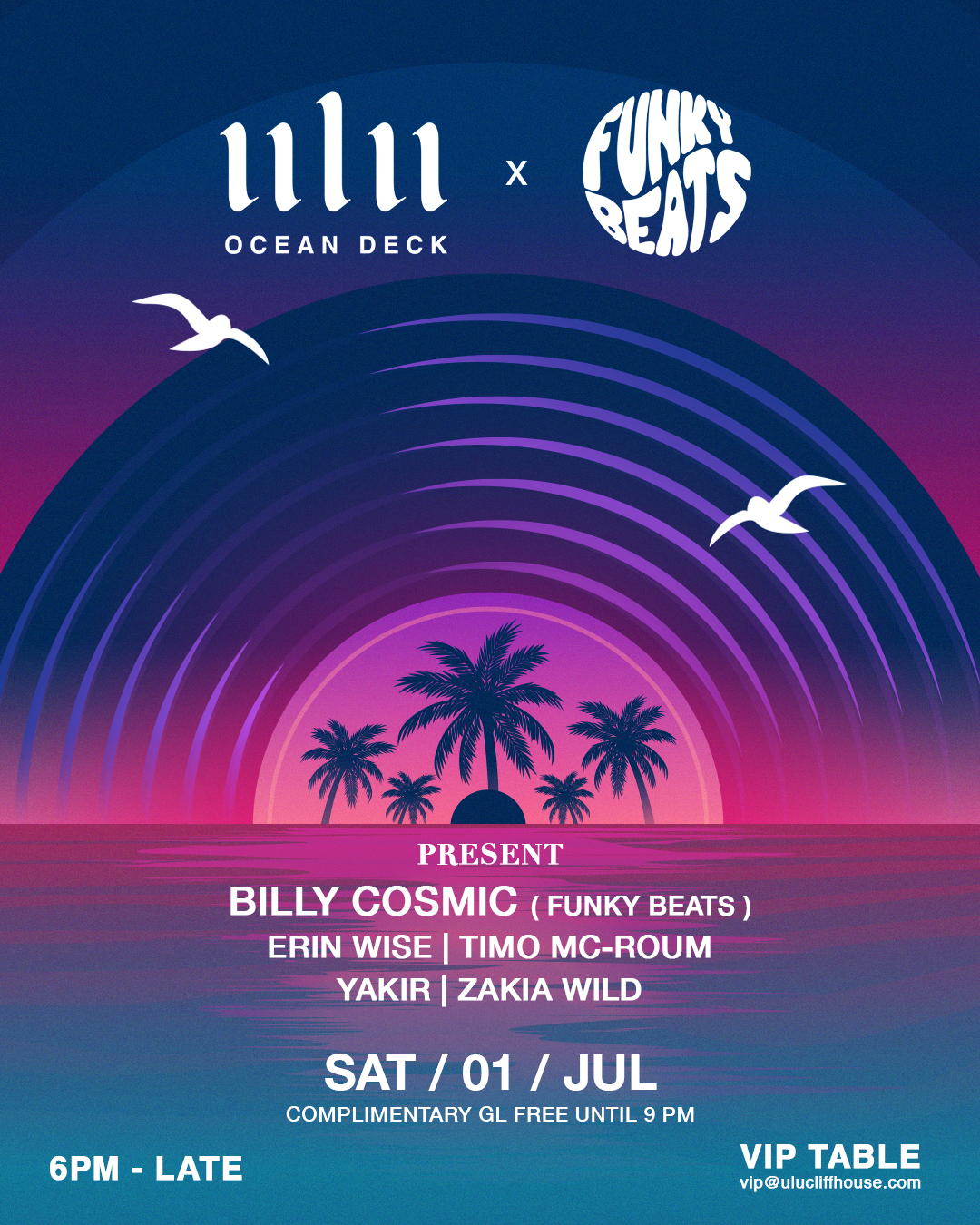 ULU CLIFFHOUSE PRESENTS FUNKY BEATS – SATURDAY JULY 1ST thumbnail image