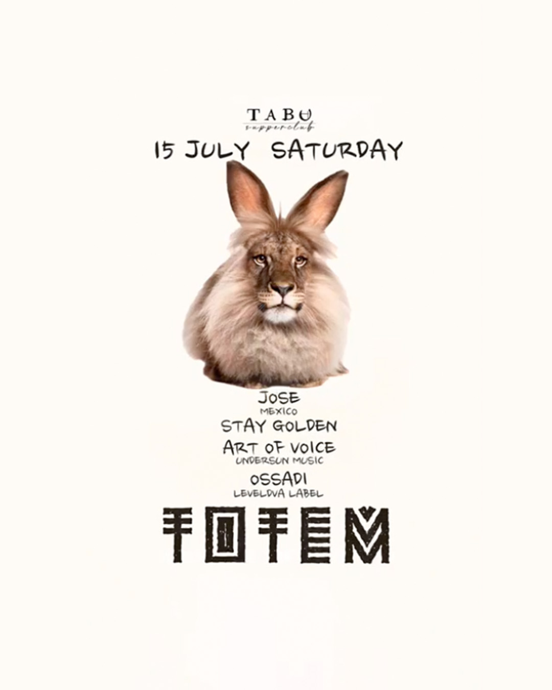 TABU PRESENTS TOTEM – SATURDAY JULY 15TH thumbnail image